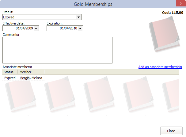 Membership properties editor window