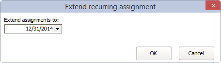Window for extending an individual recurring assignment