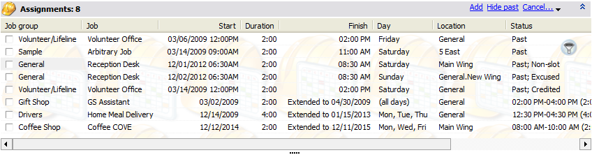 Assignments Panel in the Profile Editor