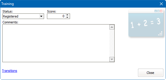 Training record as shown in a training course